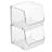 iDesign Stackable Open-Front Storage Bins for Kitchen and Pantry Organization - Set of 2 - Clear