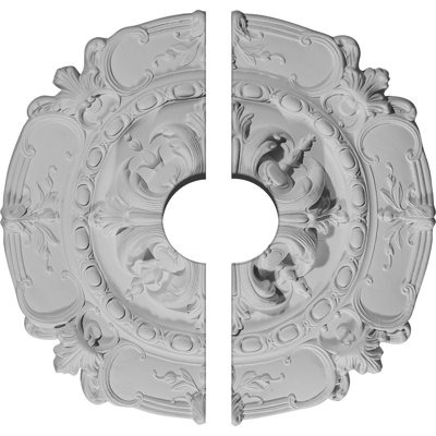 Médaillon de plafond Endurathane Southampton, DE 16 1/2 po x P 3 1/2 po x P 2 3/8 po (convient aux auvents jusqu'à 3 1/2 po), deux pièces, apprêté en usine