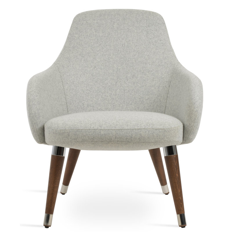 Fauteuil Gazel en bois de laine, Argent argent