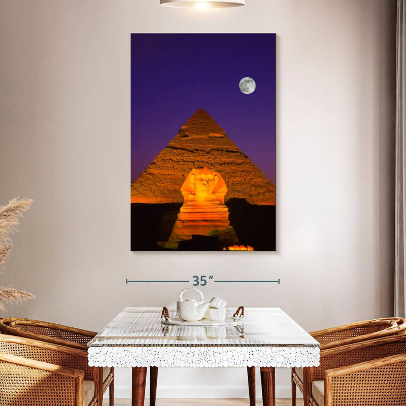 Le sphinx et la pyramide de Gizeh, H 51 po x l 34 po