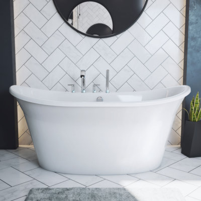 Baignoire autoportante blanche en acrylique L 60 po x H 27 po DreamLine Montego