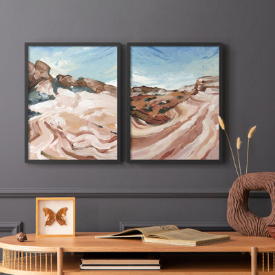Impression sur cadre Impasto Plateau I-Premium - prêt à être accroché - aucun clou requis - aucun clou requis