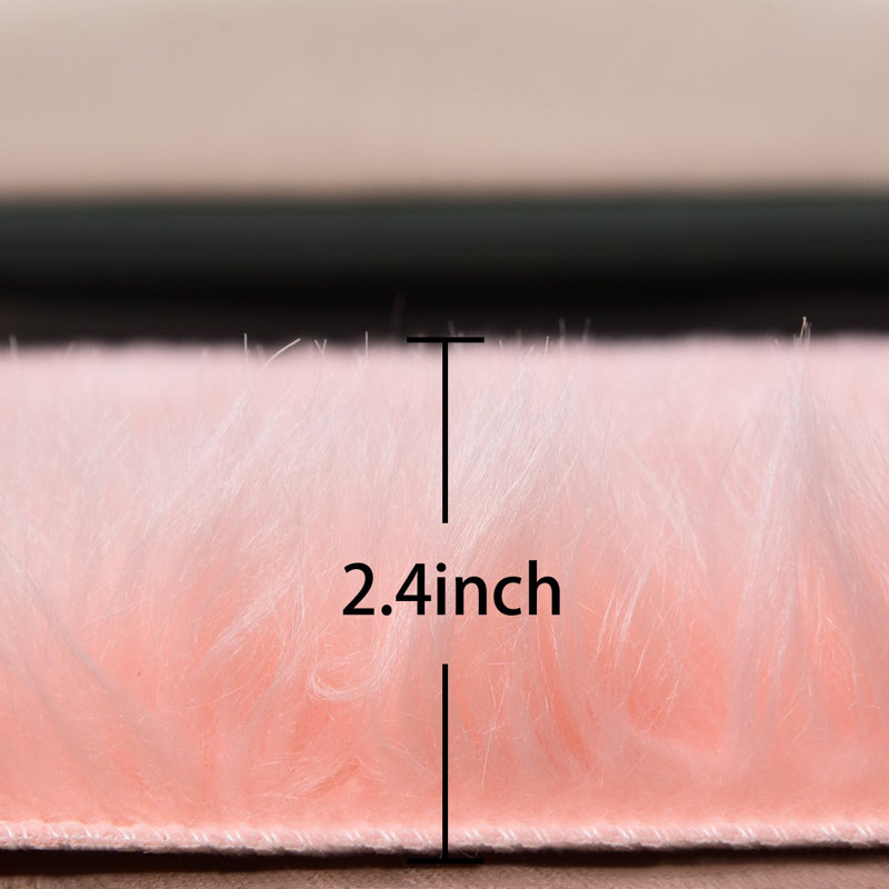 Tapis rose fait main, Rectangle 5 pi x 6 pi 6 po