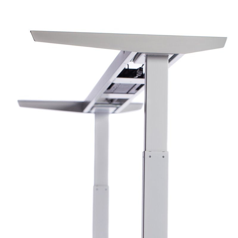 Adjustable Metal Base Standing Desk, White, 48" H x 59" W x 29" D