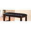 Banc rectangulaire à hauteur de comptoir avec assise rembourrée en similicuir et repose-pieds brun