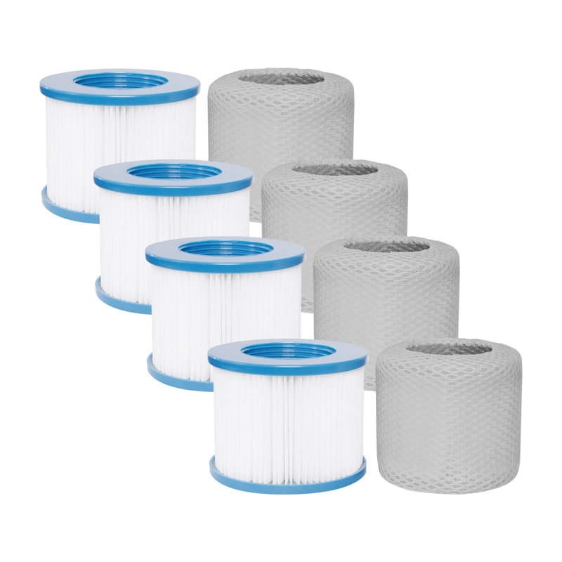 4 Pack Spa Filter Replacement, Pool Filters Hot Tub Accessories, Filter Cartridges, Compatible With Inflatable Tubs Filtration (White)