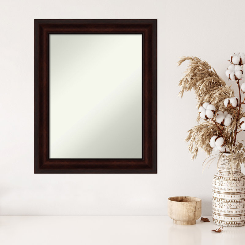 Miroir d'appoint mural en plastique brun, 29 po x 23 po