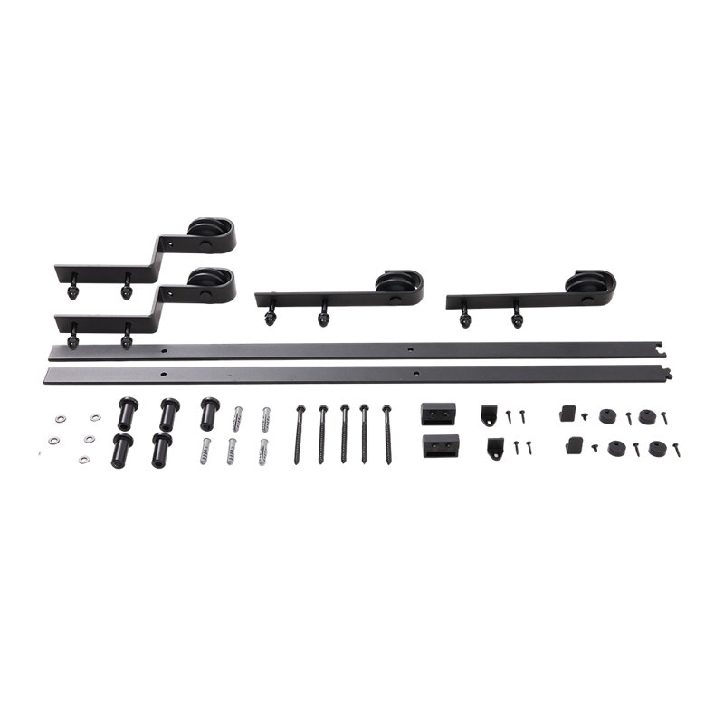 Industrial Single Track Bypass Barn Door Sliding Hardware Kit, 91.5cm