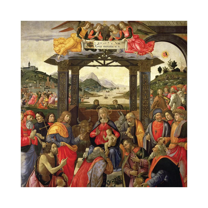 The Adoration Of The Magi by Domenico Ghirlandaio - Wrapped Canvas Painting, 30.48cm H x 30.48cm W x 1.91cm D