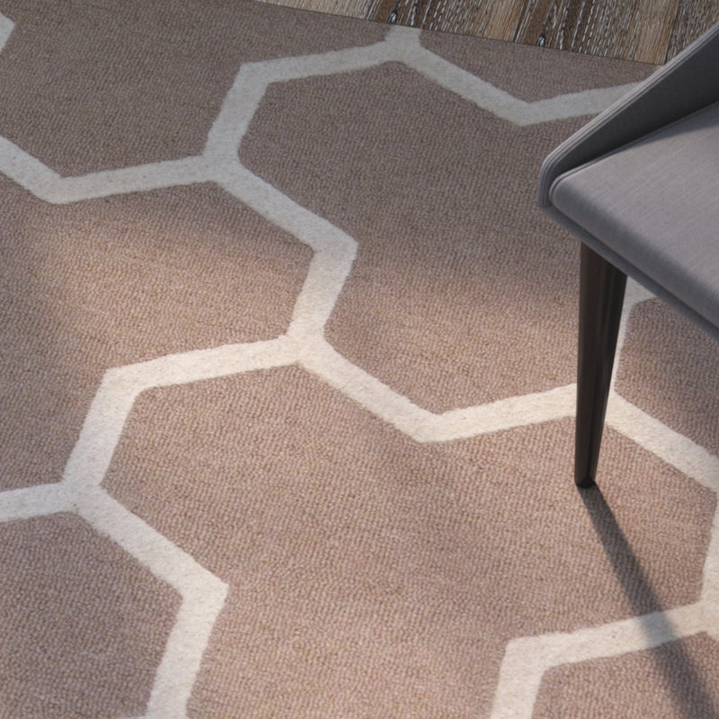 Ellicott Hand Tufted Wool Geometric Rug, Rectangle 8' x 10'
