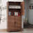 71" Tall Wooden Pantry Cabinet with Adjustable Shelves and 4 Doors – Freestanding Kitchen Storage Cabinet for Dining Room, Living Room, Bathroom-1661442290