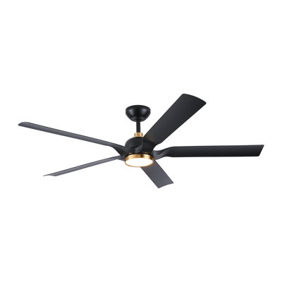 60'' Smart Ceiling Fan With 5 Blades,remote And App Control Led Light