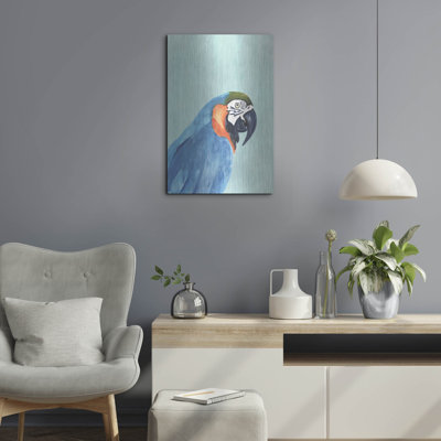  «Exotic Bird On Blue 1» par Annie Warren, art mural en métal, 16 po x 24 po
