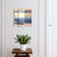 Key cabinet for home, Opens to the left, 30x30x5, White, Mountains in pastel light over the water, 