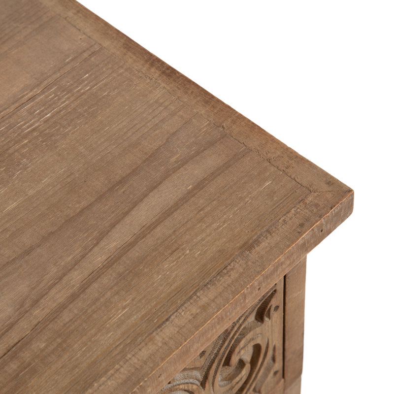 Wooden Side Table with Storage Drawer, Brown