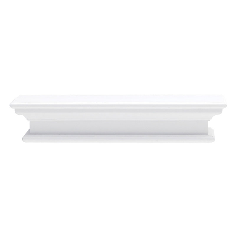 Mindi, Plywood & Mindi Veneer Floating Shelf with Live Edge, Classic White
