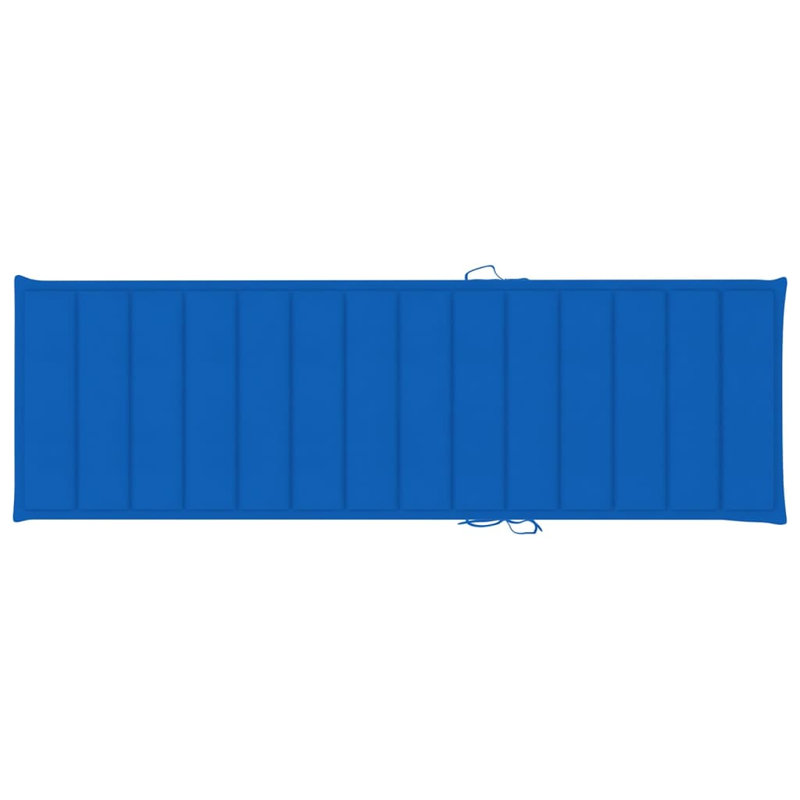 Stanstead 80" Long Acacia Single Chaise with Cushions, Royal Blue