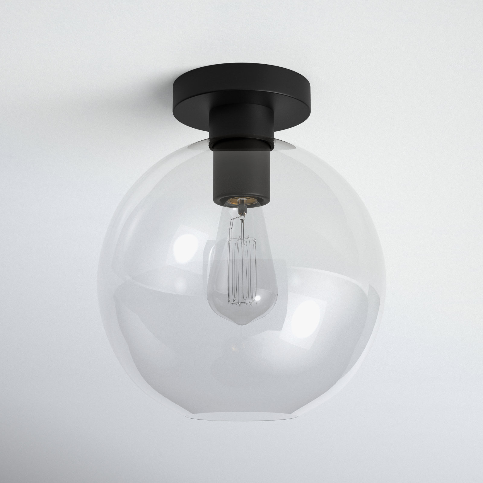Childerley Single Light Semi Flush Mount, Midnight Black