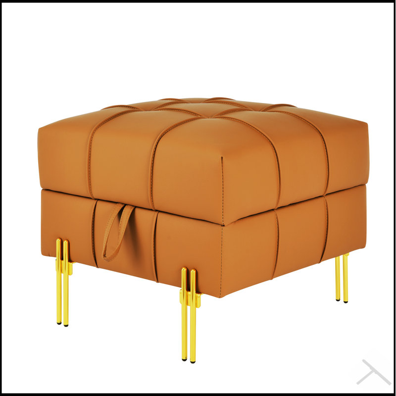 Rectangle Tufted Upholstered Leather Ottoman with Elegant Design and Versatile Functionality for Modern and Classic Interiors