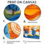 «Blue and Orange River Into The Valley II - Pointillism», ensemble de reproduction d'art mural-94986277-94986286-94986287