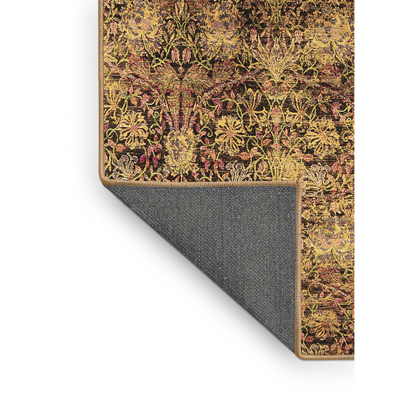 Tapis en laine / polyester Anjana fabriqué à la machine en brun, Rectangle 2 pi x 3 pi