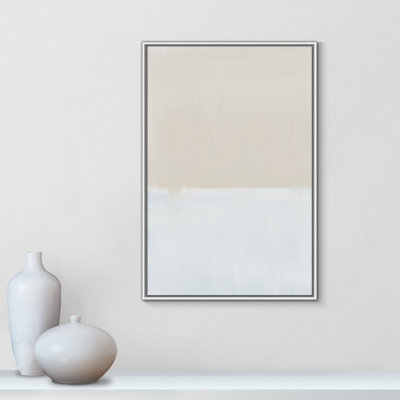 Cortland Alabaster Abstract - Floater Frame Painting Print on Canvas