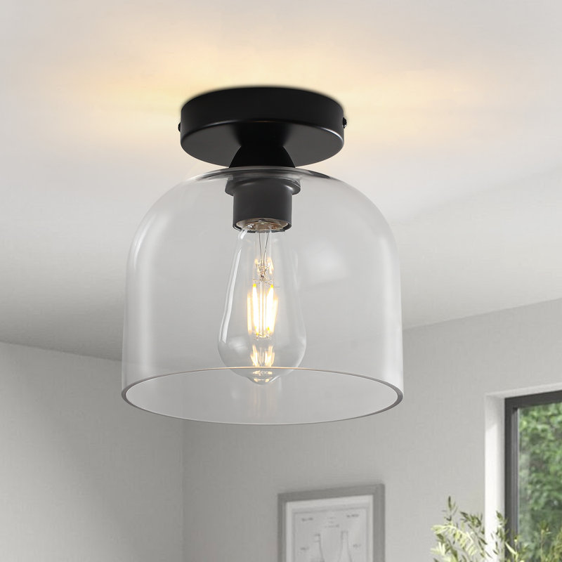 Plafonnier semi-encastré 1 lumière 60W, Matte Black