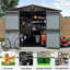 Rangement extérieur en acier 8,2 pi x 6,2 pi - Rangement pour outils utilitaires pour portes verrouillables doubles, bouches d'aération, rouille, jardin de jardin brun, rouille