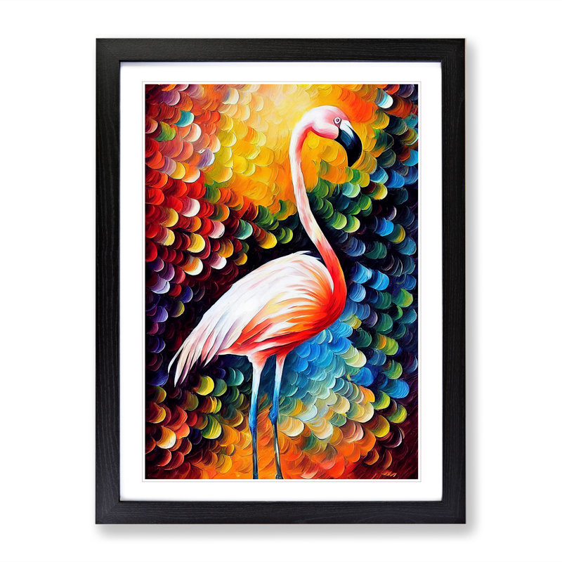 Flamingo Portrait No.5 - Framed Print, Black, 46cm H x 34cm W x 2cm D