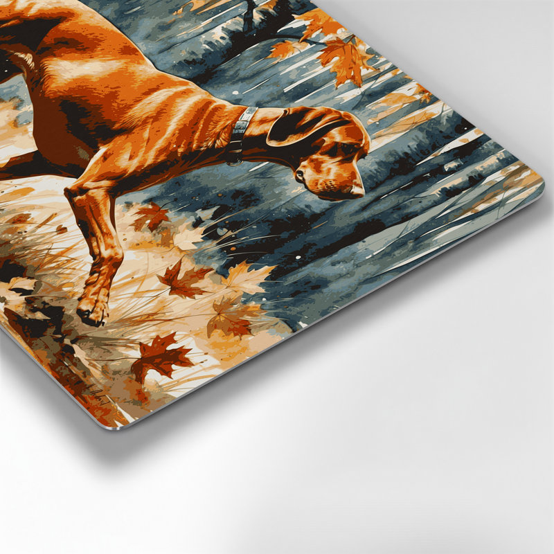 Chiens Vizsla, art mural en métal brun, H 20 po x l 30 po