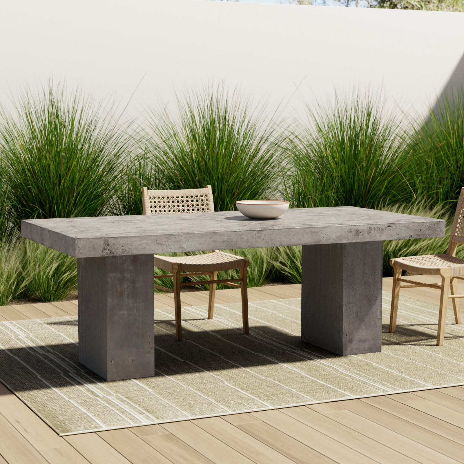 Kareen Pedestal Dining Table, Dark Gray, 82.75" L x 39.25" W, Standard Table (30.5" Height)