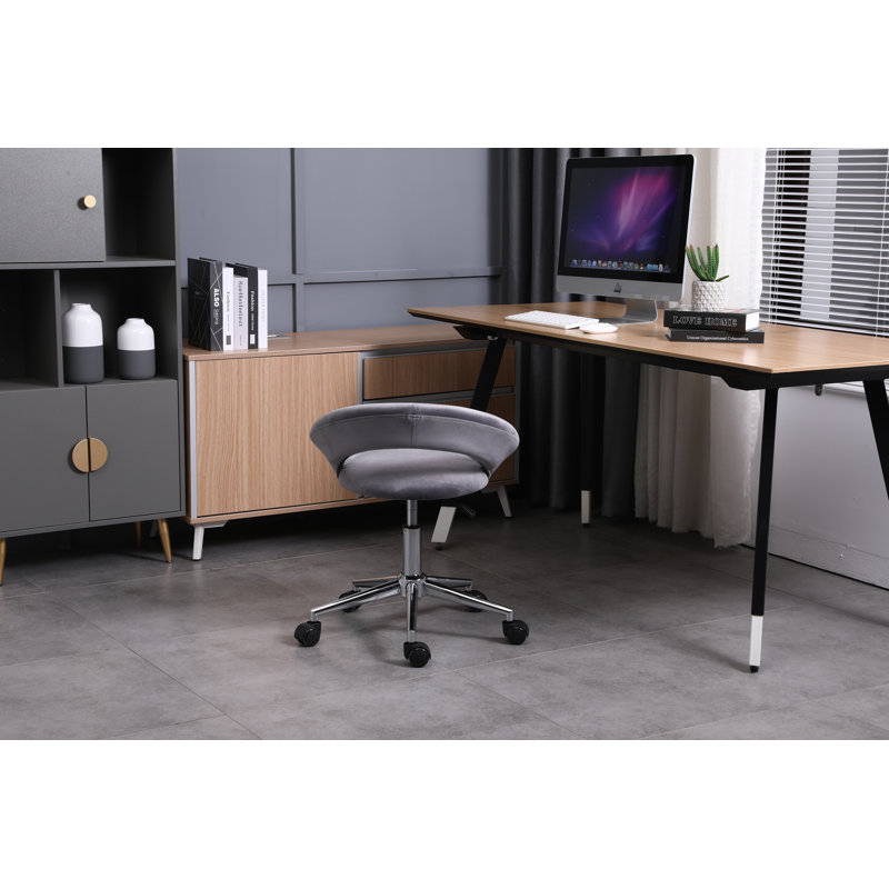 Chaise de travail en velours, Gris