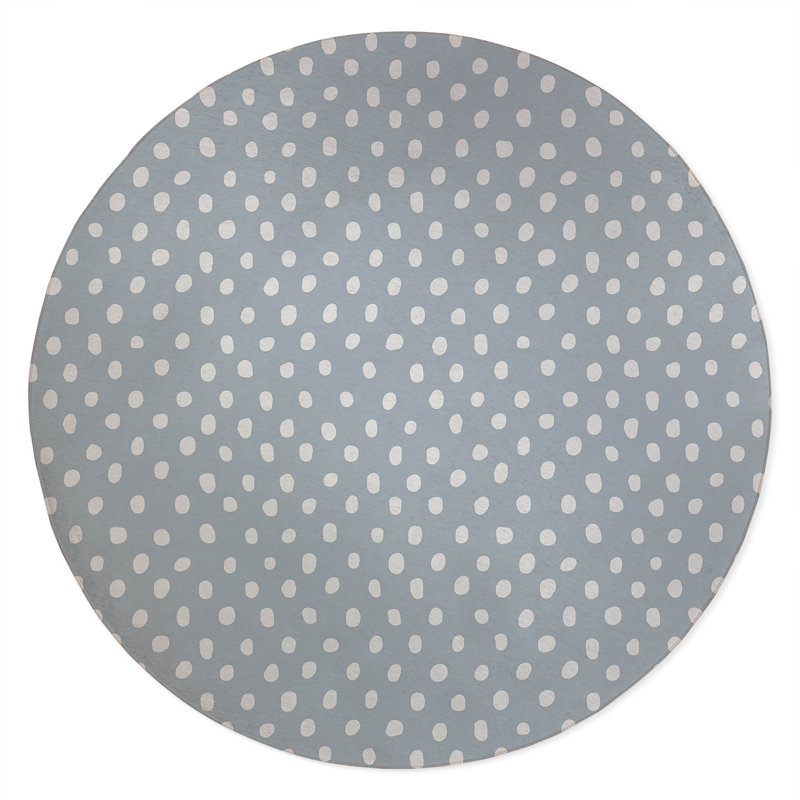 Dot Lyfe Non-Slip Outdoor Rug, Round 5'