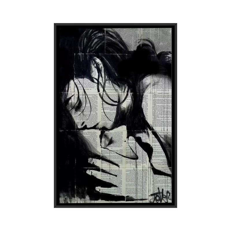 «Soul Kiss», impression sur toile, H 26 po x l 18 po x P 1,5 po, Toile avec cadre noir, Pas de tapis