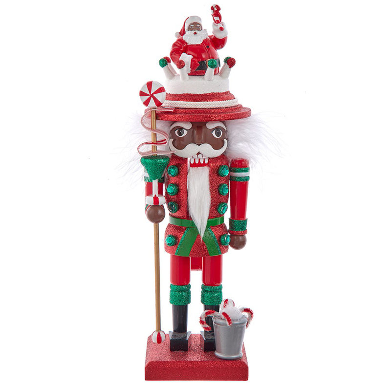 Casse-noisette en bois Kurt Adler Hollywood, Père Noël afro-américain, 25 cm