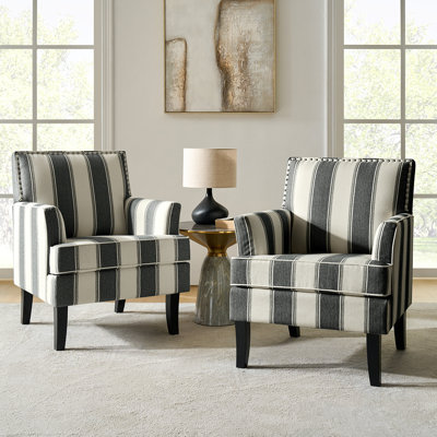 Fauteuil rembourré de 27,15 po de largeur avec garniture cloutée Iliana