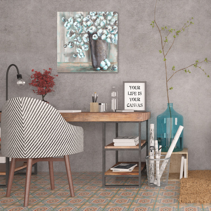 «Farmhouse Cotton II» par Tre Sorelle Studios - reproduction sur toile, H 48 po x l 48 po
