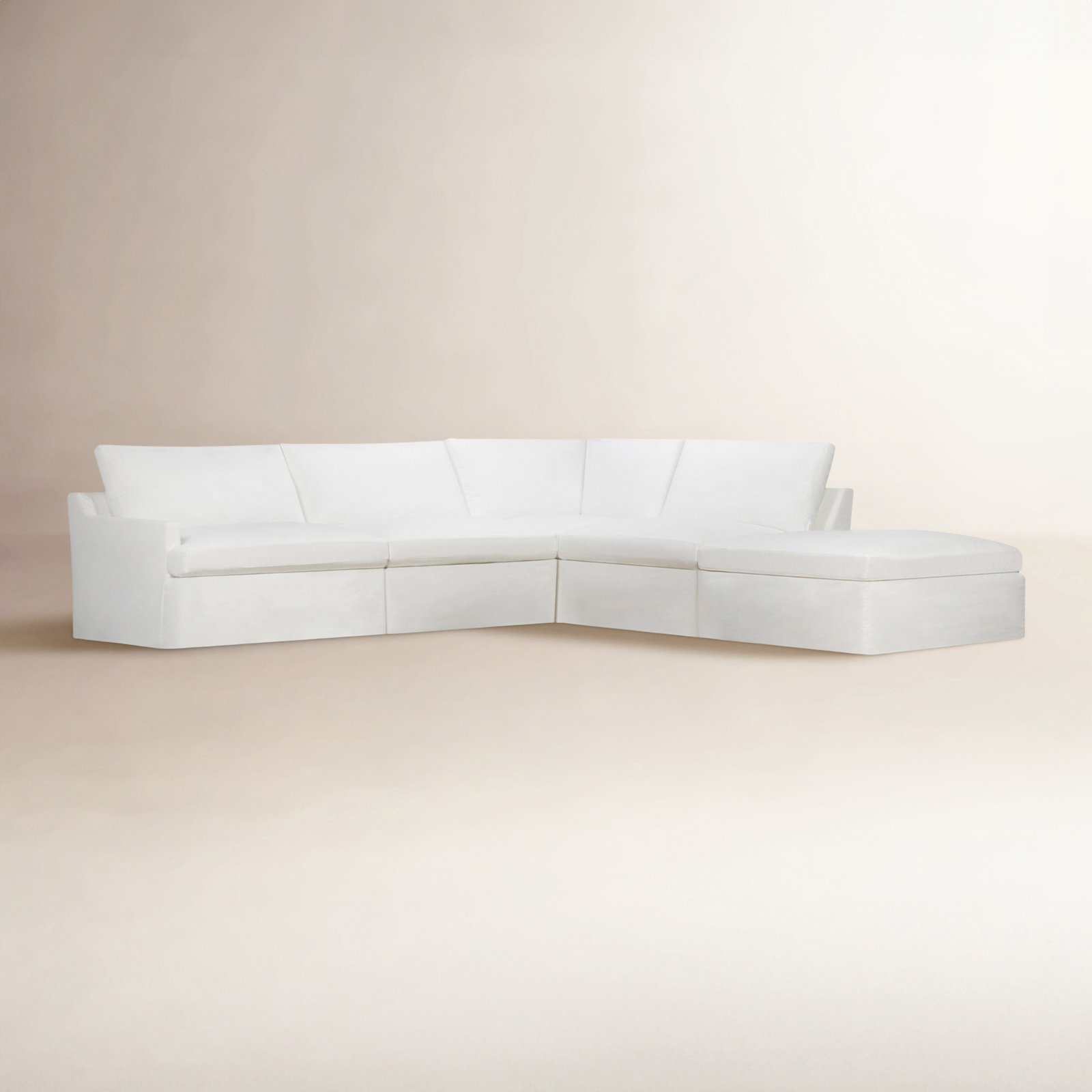 Wrenley Sectional, Nomad Snow Crypton® Chenille, Right Hand Facing