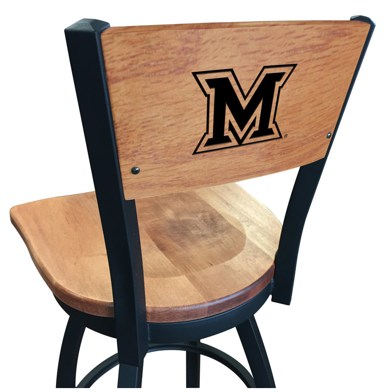 Tabouret tournant NCAA, Érable moyen, Redhawks de Miami (OH), Tabouret de comptoir (siège d'une hauteur de 25 p