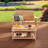 2-Piece Wood Patio Conversation Set With Bench And Slatted Coffee Table