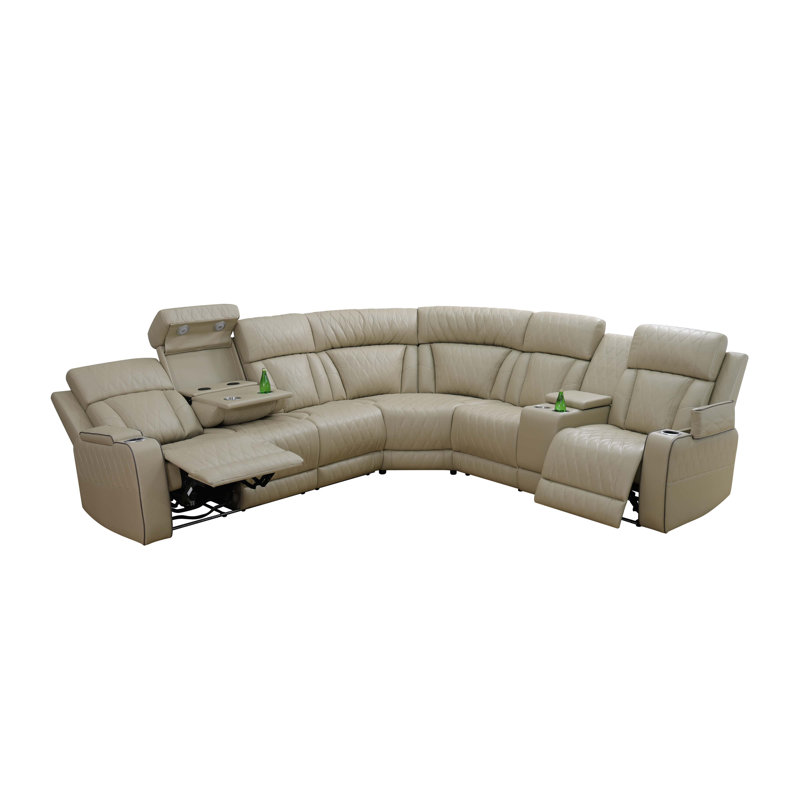 Canapé modulaire inclinable électrique en cuir Mason