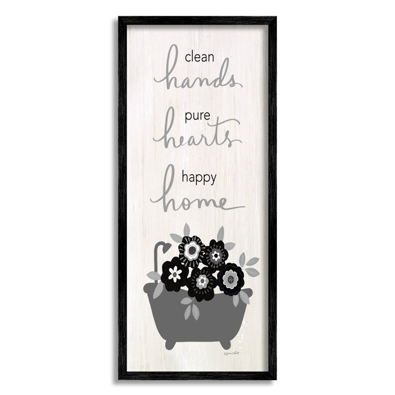 «Clean Hands Pure Hearts», art mural texturé giclée par Anna Lapoint_aq-427, Giclée encadrée noir minuit