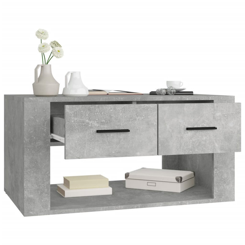 Coffee Table 80X50x40 Cm Engineered Wood, Concrete Grey