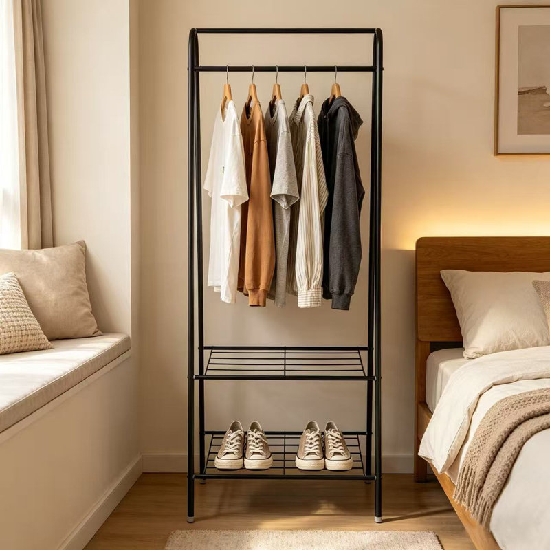 60cm Freestanding Metal Clothes Rail with Bottom Rack