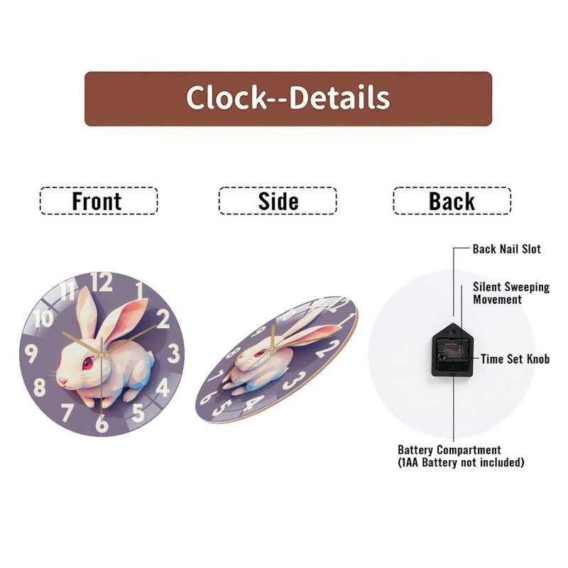Horloge murale décorative pour la maison et le bureau - Horloge murale moderne en verre 12 po