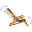 Folding Beach Chair With Armrests Acacia Wood & PVC-coated polyester-243835046