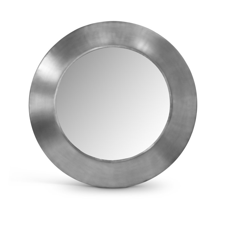 Lopp Iron Mirror, 36" H x 36" W, Silver