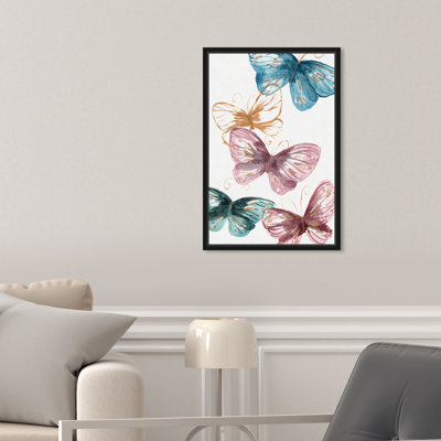 «Animals Blooming Butterflies Insectes», reproduction d'art sur toile