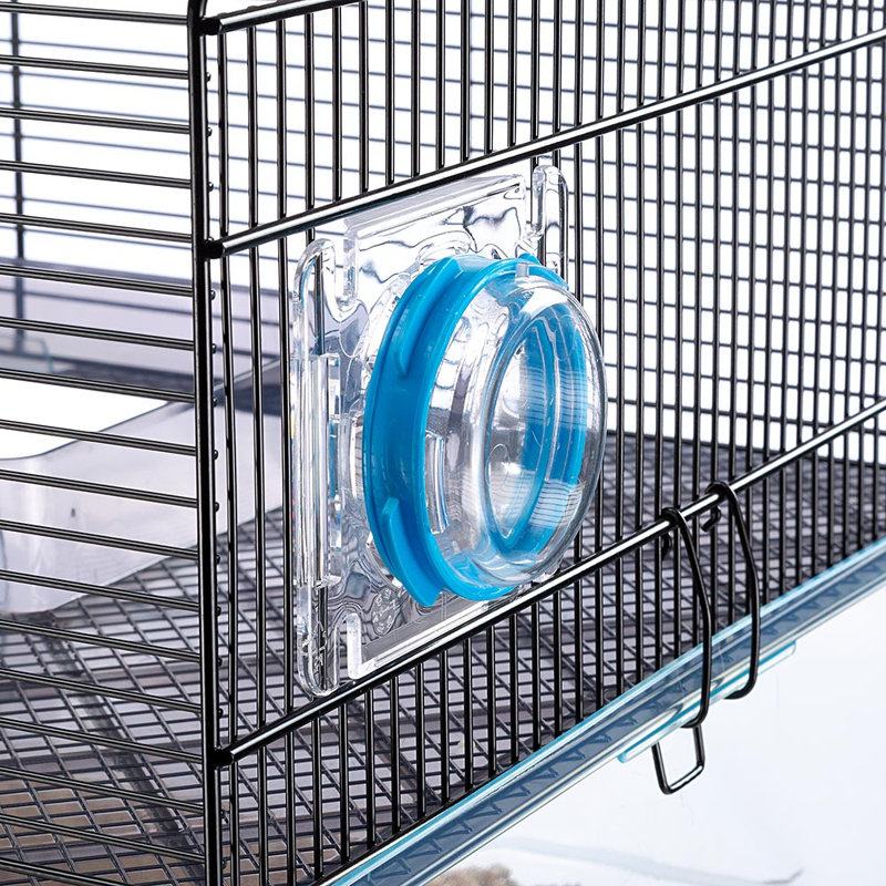 Large Black and Clear Plastic Hamster Cage with Accessories