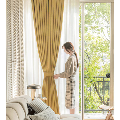 Chenille Room Darkening Curtain Panel Pair